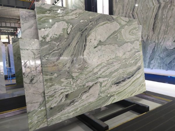green marble slabs